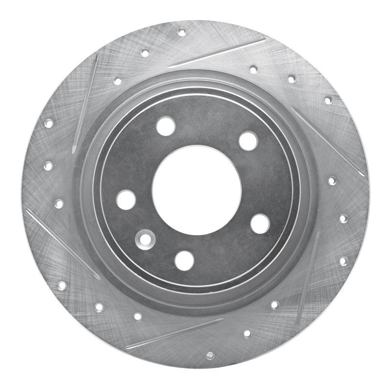 Buick Cascada Brake Rotor (1) - Rear Left - R1 Concepts - Drilled & Slotted - Silver - `11-`19